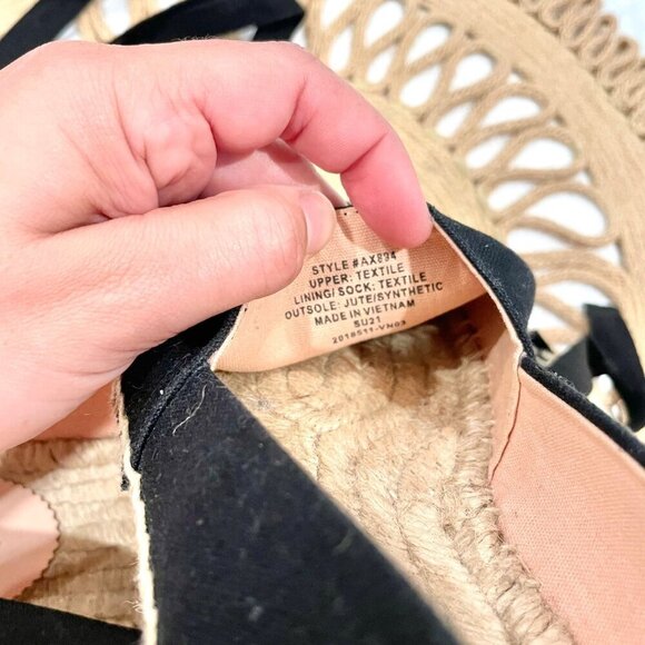 J Crew Black Canvas Espadrille Flats Size 9.5 AX894 - Picture 11 of 11